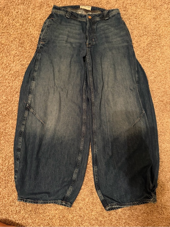 Free People Denim - Free People Dark Wash Barrel Leg Jeans